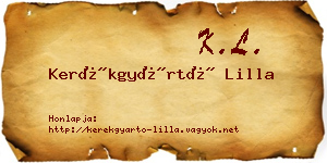 Kerékgyártó Lilla névjegykártya